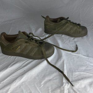 Army Green Superstar Adidas Shoes